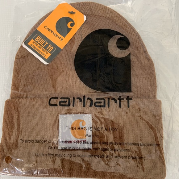 CARHARTT A18 Beanie Hat Brown Winter Pull On Knit Cap ONE SIZE - Picture 4 of 4